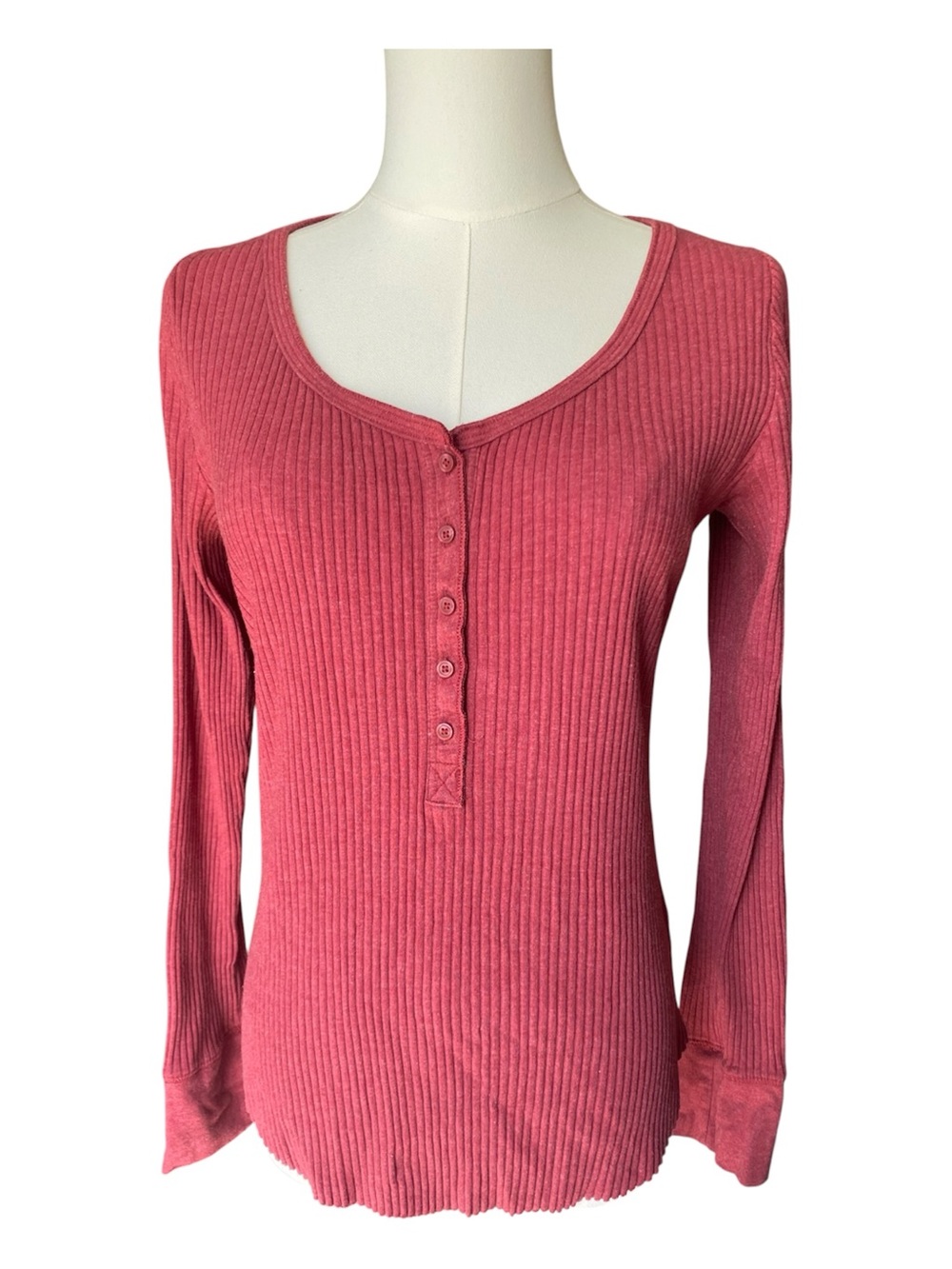Aerie Ribbed Henley Top